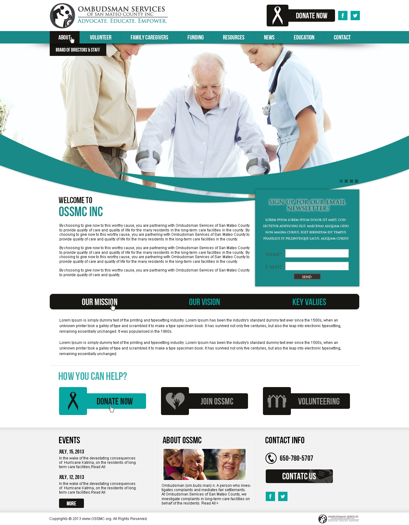 OSSMC Healthcare Website Design