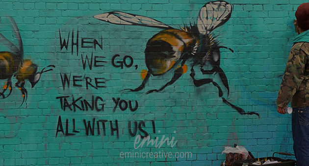 Save the bees street art